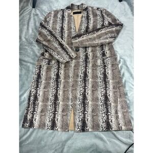 BLANK NYC Anthropologie Faux Suede Snakeskin Long One Button Jacket Women Size S
